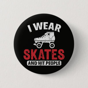 Roller Derby Skating Skate Skater Button
