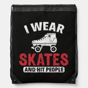 Roller Derby Skating Skate Skater Drawstring Bag