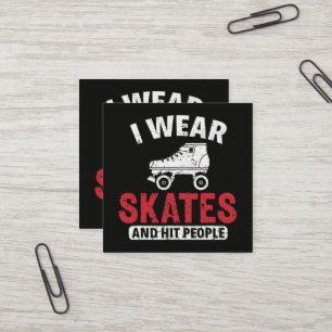 Roller Derby Skating Skate Skater Square Business Card