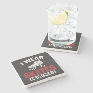 Roller Derby Skating Skate Skater Stone Coaster