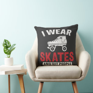 Roller Derby Skating Skate Skater Throw Pillow