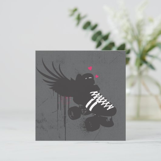 Roller Derby Square Note Card (Standing Front)