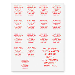 roller derby temporary tattoos