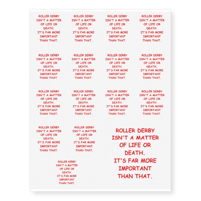 roller derby temporary tattoos (Front)