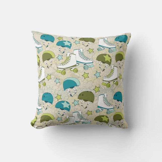 Roller Derby Throw Pillow (Front)