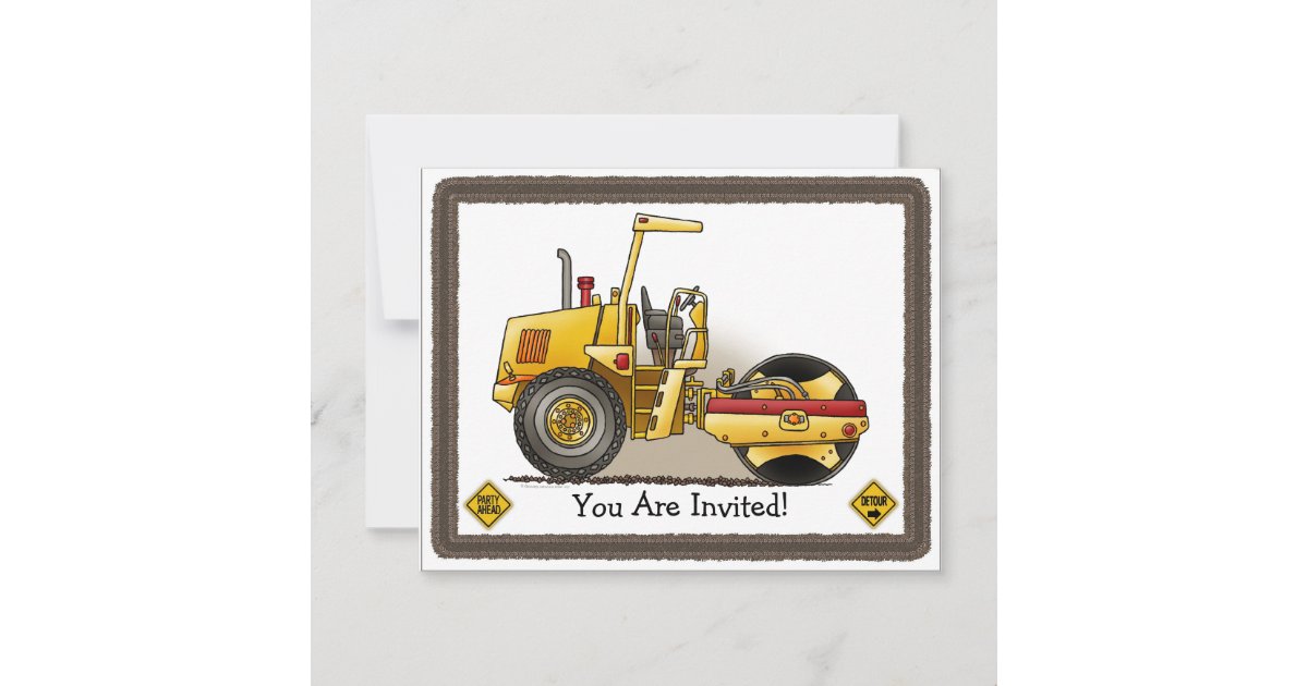 Roller Equipment Kids Party Invitation | Zazzle