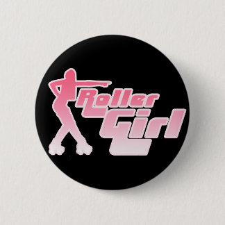 Roller Girl 80s Button