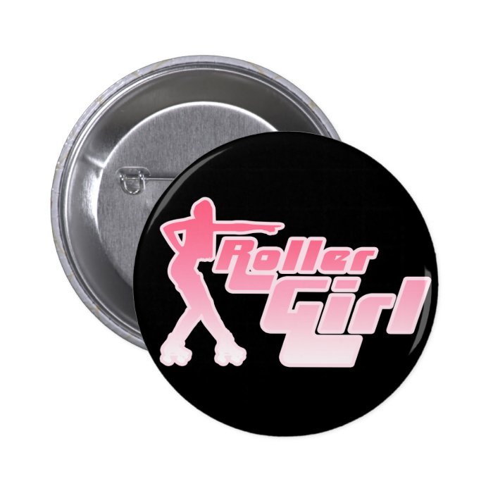 Roller Girl 80s Button