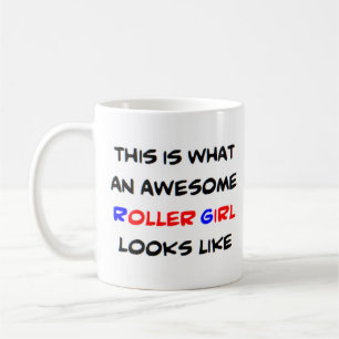 roller girl, awesome coffee mug