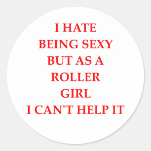 roller girl classic round sticker
