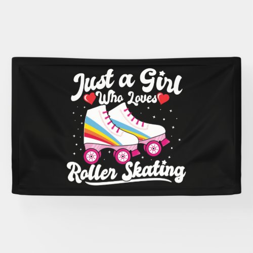 Roller Girl _ Girl Who Loves Roller Skating Banner