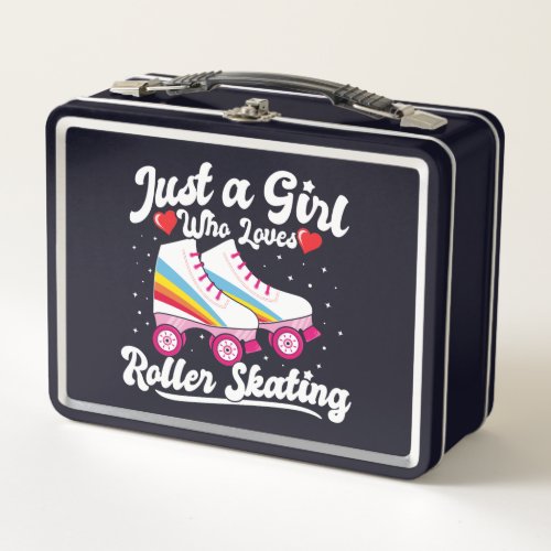 Roller Girl _ Girl Who Loves Roller Skating Metal Lunch Box