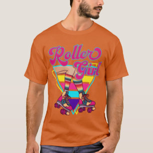Roller Girl Retro 70s 80s Skater Roller Skating fr T-Shirt
