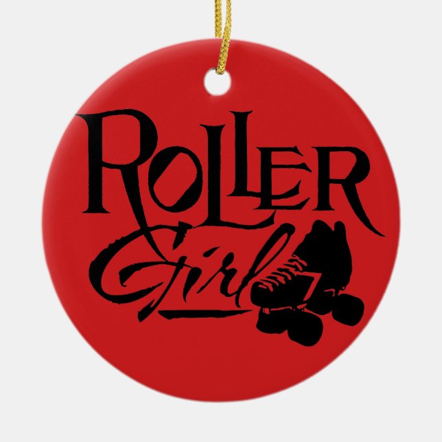 Roller Girl, Roller Derby Ceramic Ornament (Front)