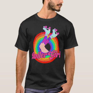 Roller Girl Skater Skating 70S 80S Skates T-Shirt