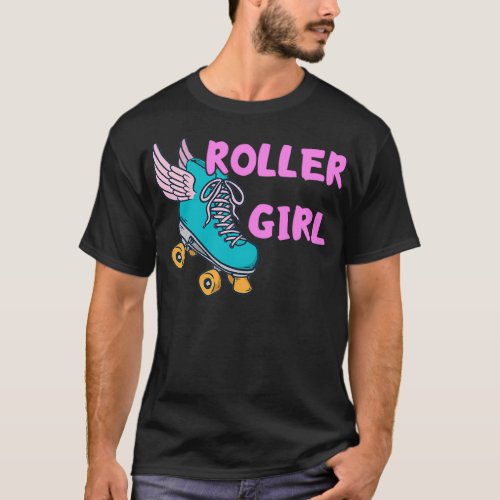 Roller Girl Skating Rink 70s 80s Roller Skates Rol T_Shirt