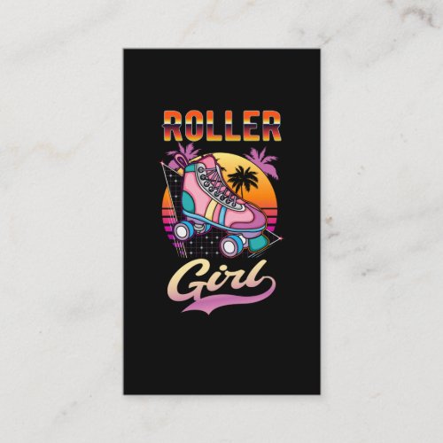 Roller Girl Vaporwave Rollerskates Retro Skater Business Card