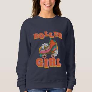 roller girl vintage roller skating sweatshirt