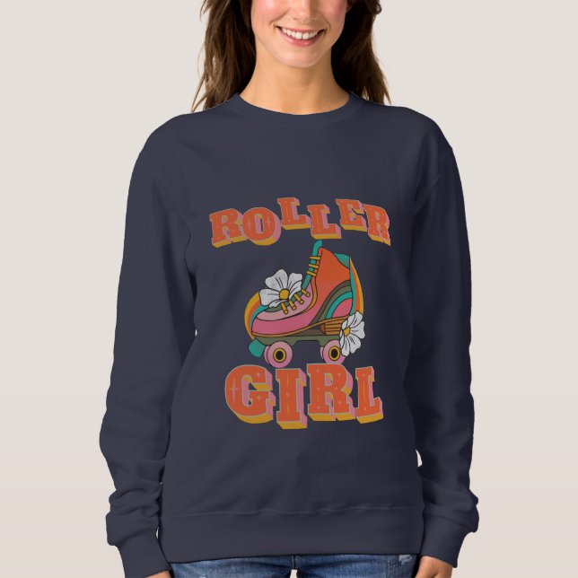 roller girl vintage roller skating sweatshirt (Front)