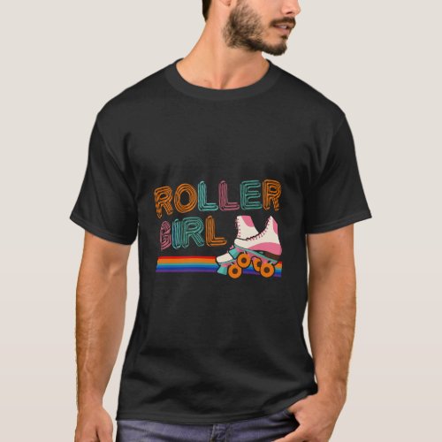Roller Girl Vintage Seventies 70S Cool Retro Skat T_Shirt