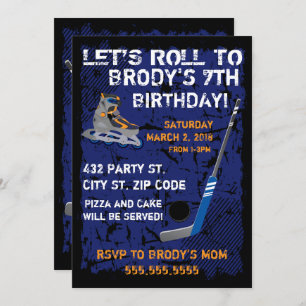 Roller Hockey Birthday, 5x7 Invitation