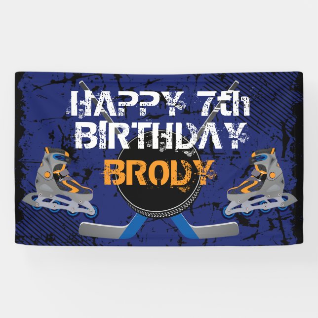 Roller Hockey Birthday Banner (Horizontal)