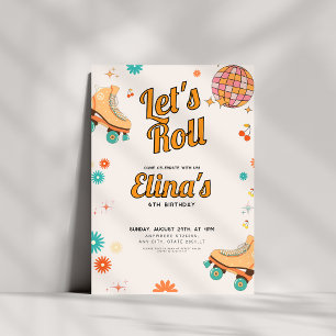 Roller Rink Retro Birthday Invitation