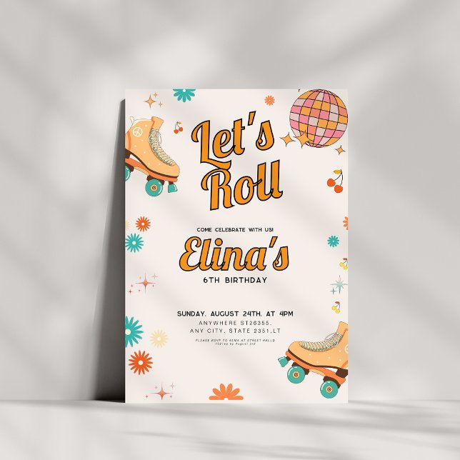 Roller Rink Retro Birthday Invitation (Creator Uploaded)