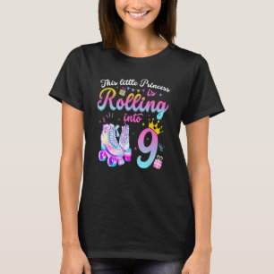 Roller Skate 9th Birthday 9 Year Old Girl Party O T-Shirt