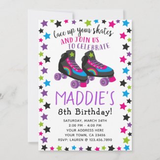 Roller Skate Birthday Invitation