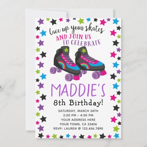 Roller Skate Birthday Invitation