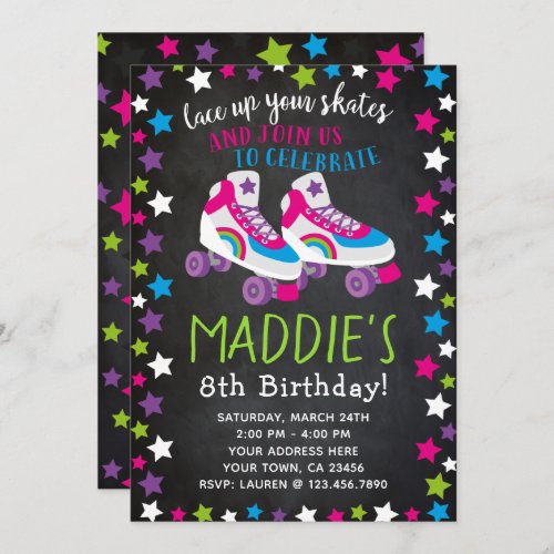 Roller Skate Birthday Invitation