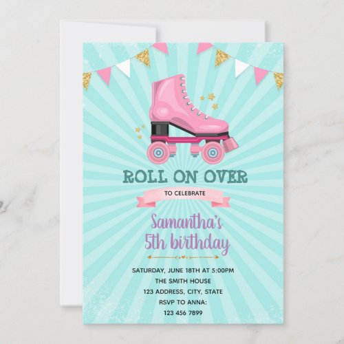 Roller skate birthday Invitation