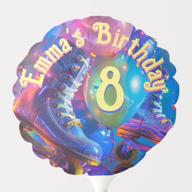 Roller Skate Birthday Party Balloon (Front)
