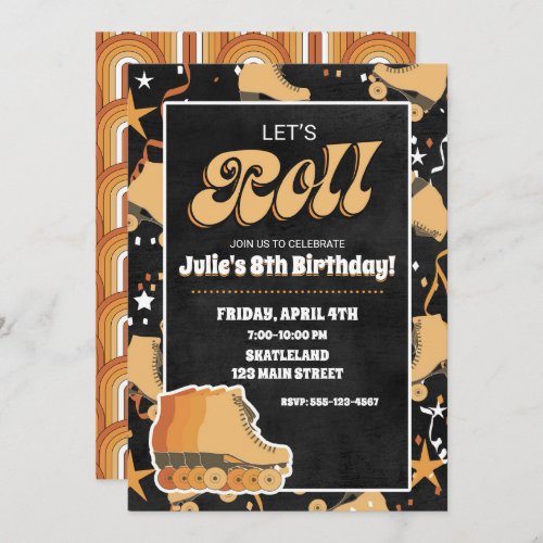 Roller Skate Birthday Party Invitations