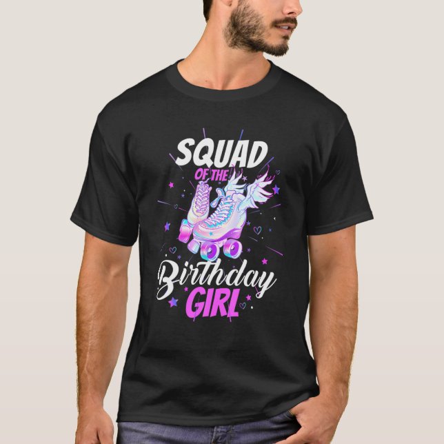 Roller Skate Birthday Squad Funny Roller Skating P T-Shirt (Front)
