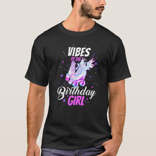 Roller Skate Birthday Vibes Funny Roller Skating P T-Shirt (Front)