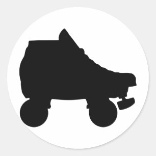 roller skate classic round sticker