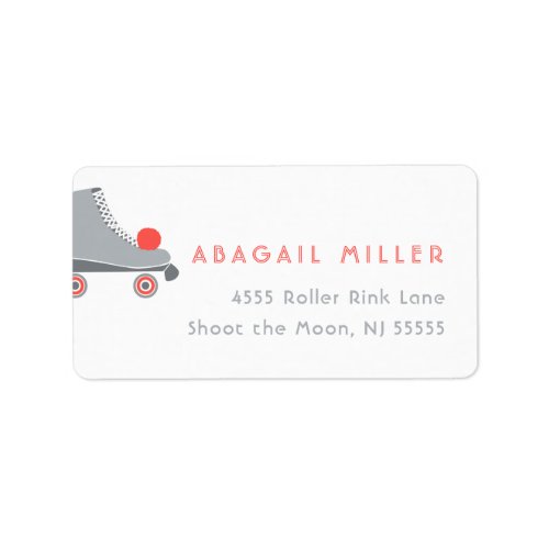 Roller Skate _ Coral Address Label