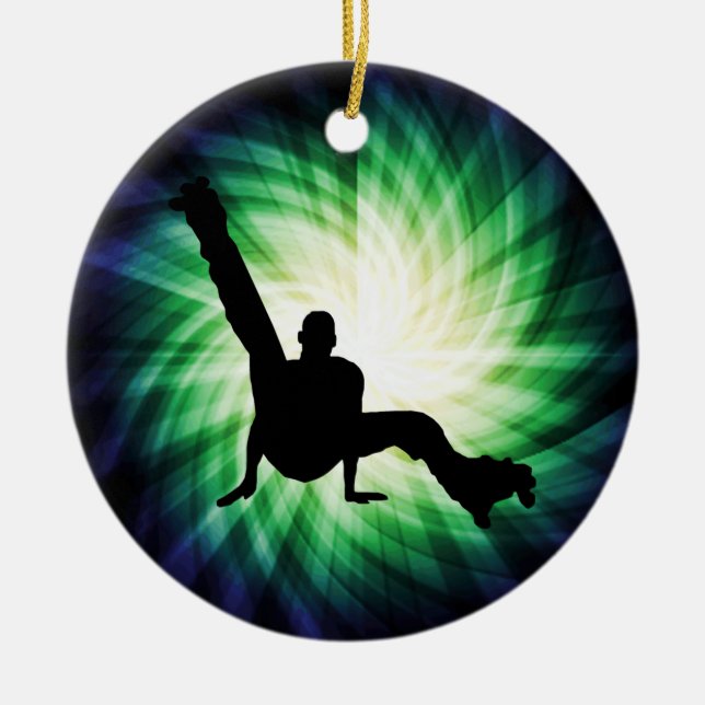 Roller Skate Dancing Ceramic Ornament (Front)