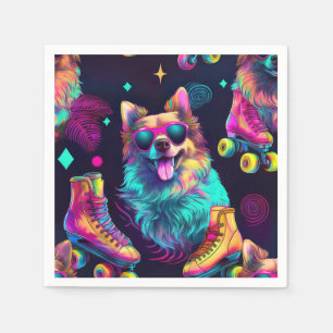 Roller Skate Disco Dog Napkins