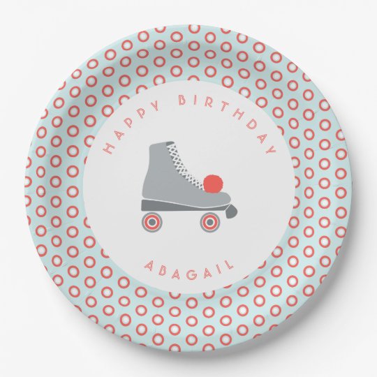 Roller Skate Dot Paper Plate Zazzle Com