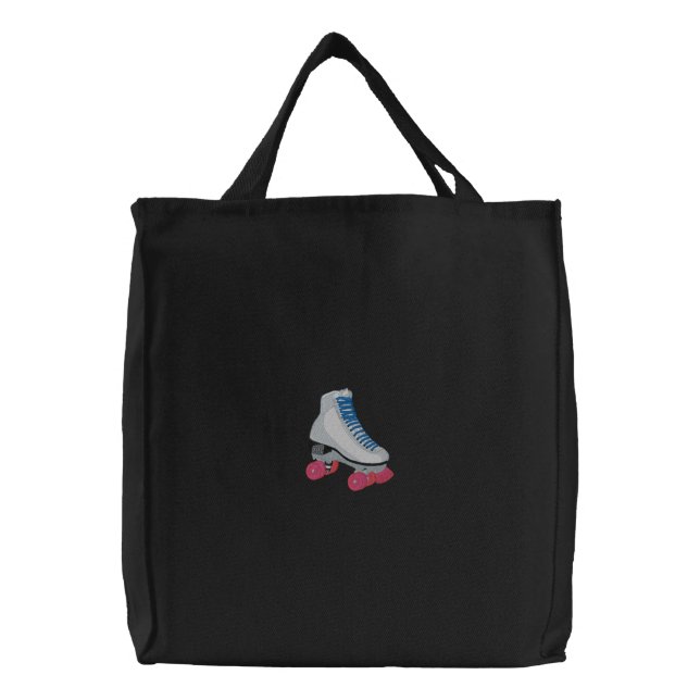 Roller Skate Embroidered Tote Bag (Front)
