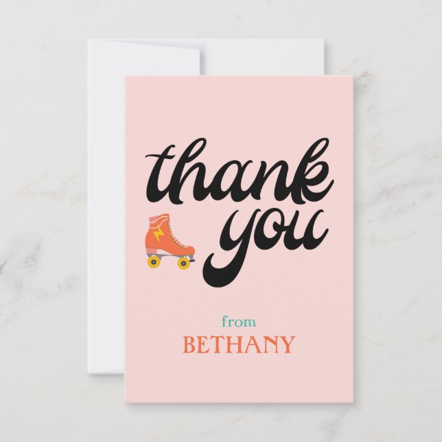 Roller Skate Flat Thank You Card (Front)