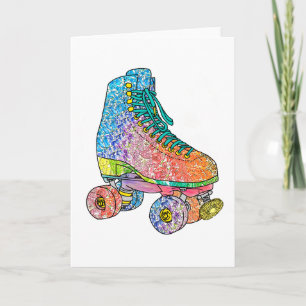 Roller Skate Floral Dandelion Greetings Card