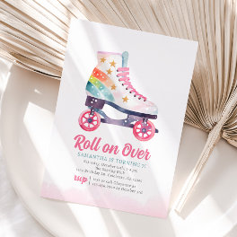 Roller Skate Girl Birthday Party Invitation