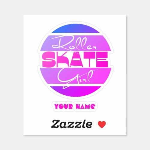 Roller skate girl pink Custom_Cut Vinyl Sticker
