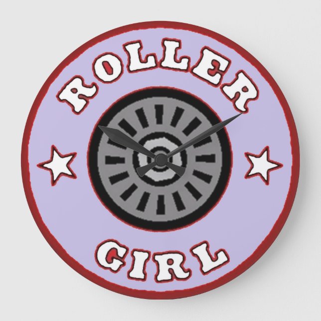 Roller Skate Girl Wall Clock (Front)