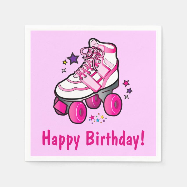 Roller Skate Happy Birthday Napkins (Front)