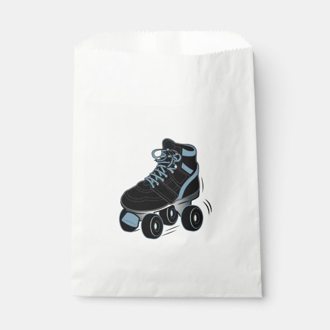 Roller Skate in Black Favor Bag (Front)